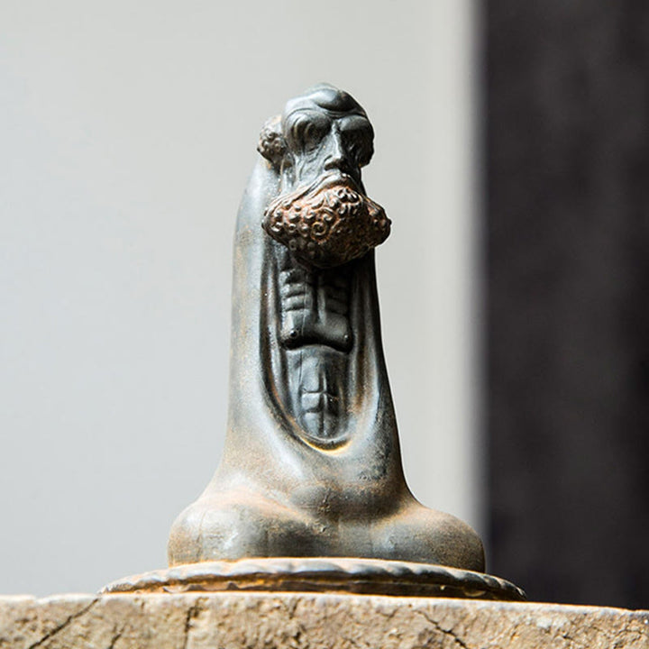 Buddha Stones Ręcznie Robione Bodhidharma Żelazo Proszek Rdza Odlew Żywicy Statua Dekoracja Domu