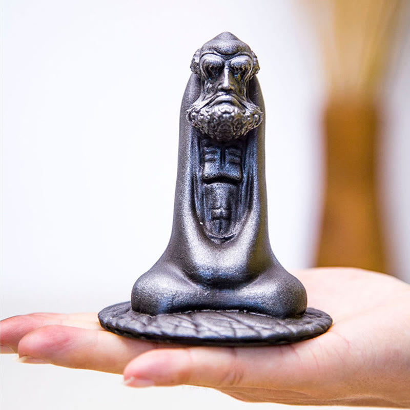 Buddha Stones Ręcznie Robione Bodhidharma Żelazo Proszek Rdza Odlew Żywicy Statua Dekoracja Domu