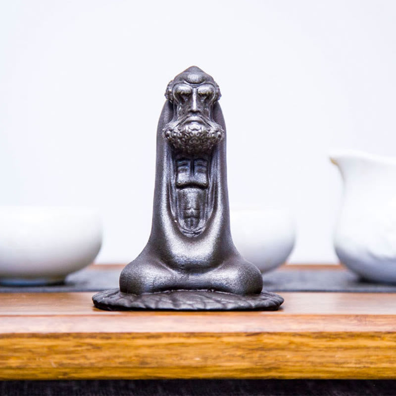 Buddha Stones Ręcznie Robione Bodhidharma Żelazo Proszek Rdza Odlew Żywicy Statua Dekoracja Domu