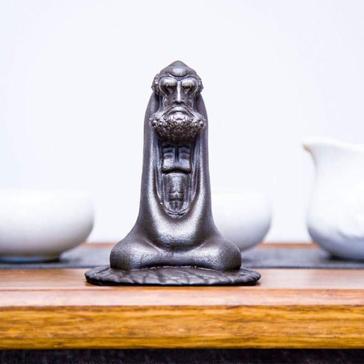 Buddha Stones Ręcznie Robione Bodhidharma Żelazo Proszek Rdza Odlew Żywicy Statua Dekoracja Domu