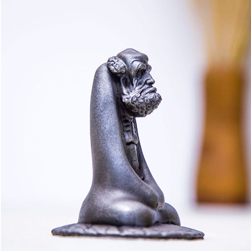 Buddha Stones Ręcznie Robione Bodhidharma Żelazo Proszek Rdza Odlew Żywicy Statua Dekoracja Domu - image 15