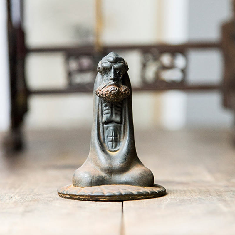 Buddha Stones Ręcznie Robione Bodhidharma Żelazo Proszek Rdza Odlew Żywicy Statua Dekoracja Domu - image 9