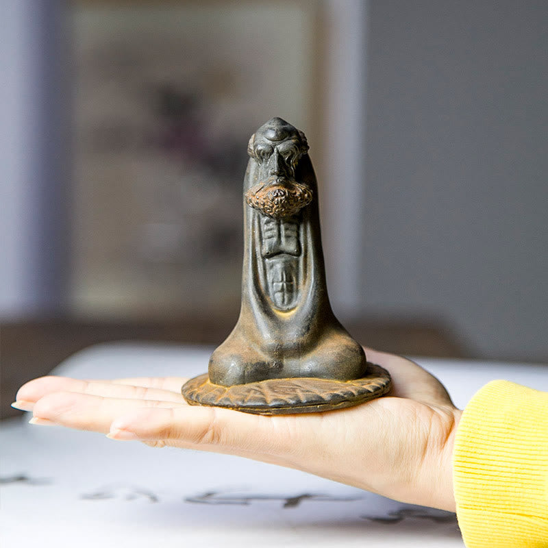 Buddha Stones Ręcznie Robione Bodhidharma Żelazo Proszek Rdza Odlew Żywicy Statua Dekoracja Domu - image 4