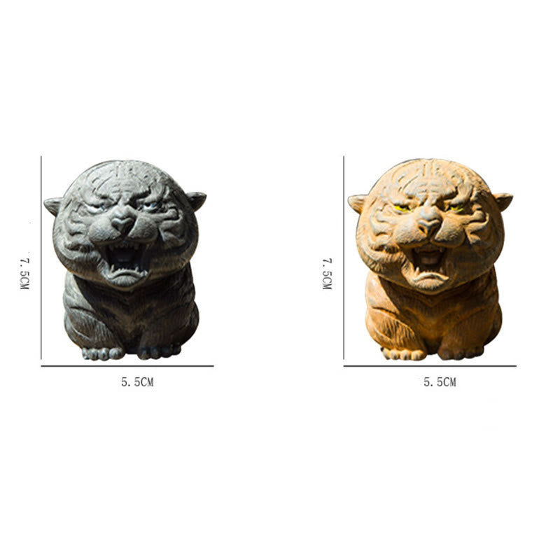 Buddha Stones ręcznie robione miniaturowe ryczące tygrysy żelazny proszek rdza odlew żywiczny dekoracja domu - image 7