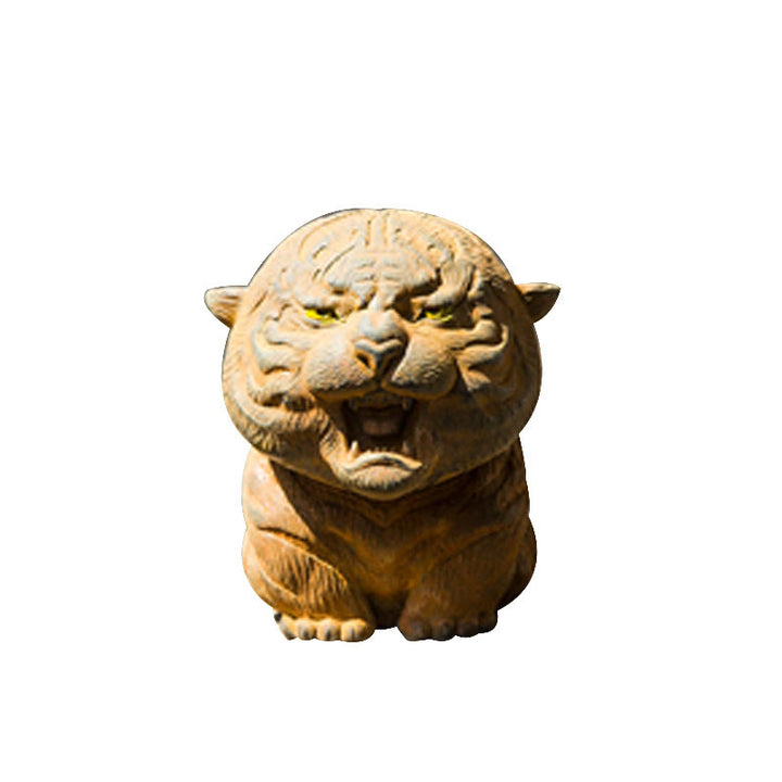 Buddha Stones ręcznie robione miniaturowe ryczące tygrysy żelazny proszek rdza odlew żywiczny dekoracja domu - image 12