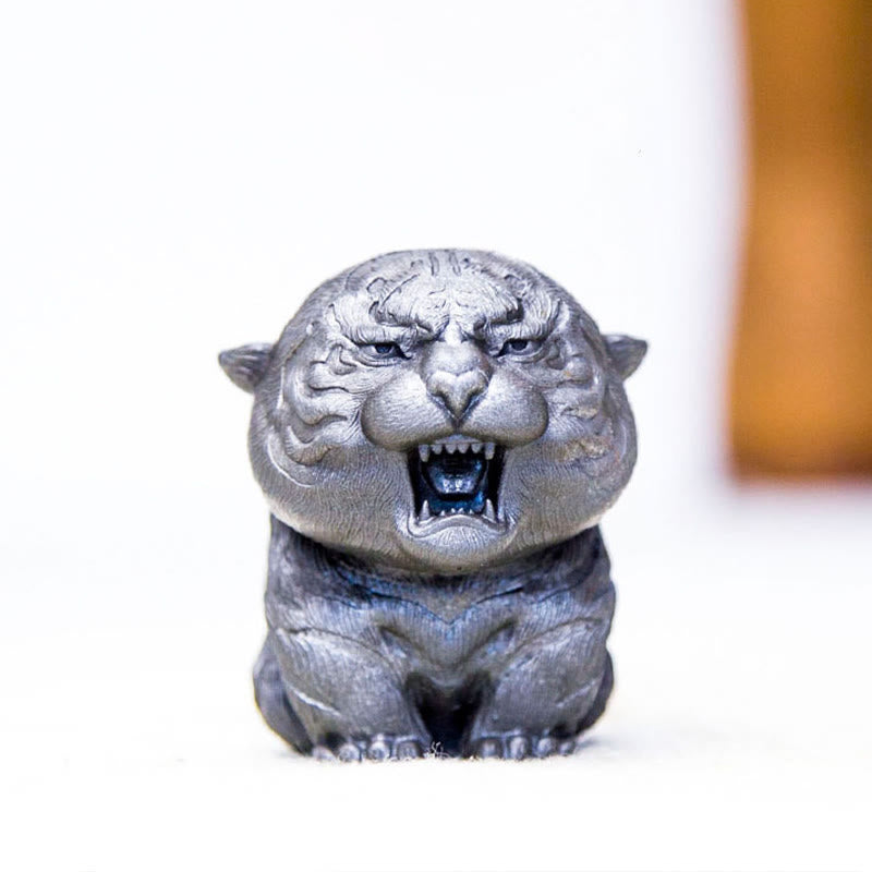 Buddha Stones ręcznie robione miniaturowe ryczące tygrysy żelazny proszek rdza odlew żywiczny dekoracja domu