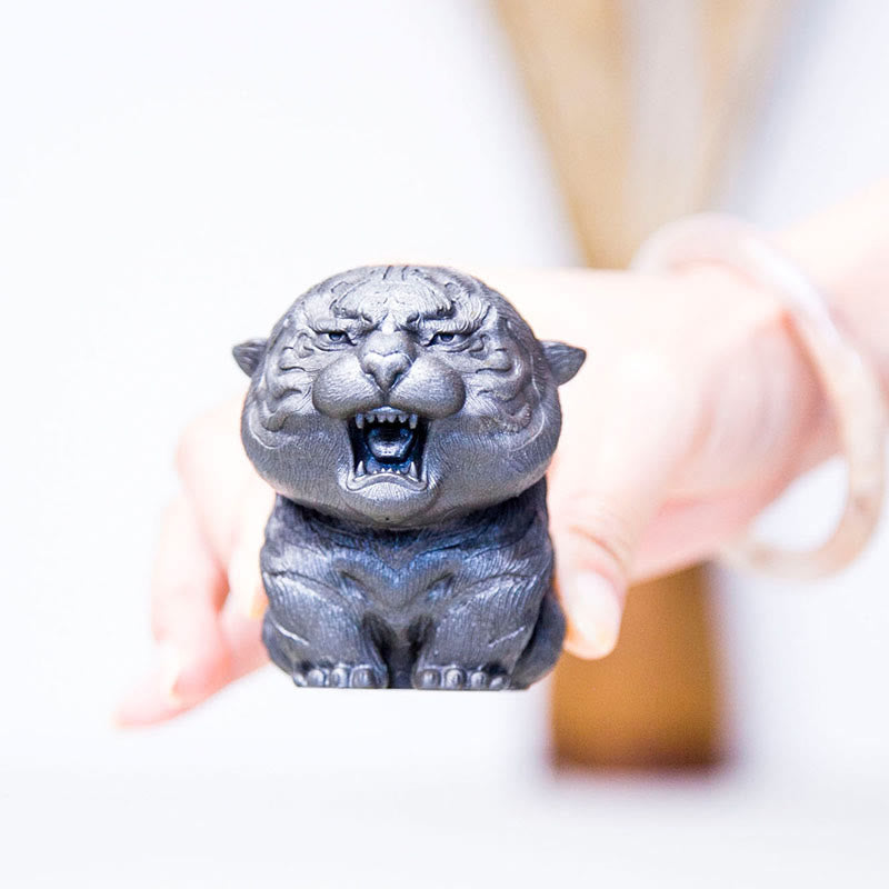 Buddha Stones ręcznie robione miniaturowe ryczące tygrysy żelazny proszek rdza odlew żywiczny dekoracja domu