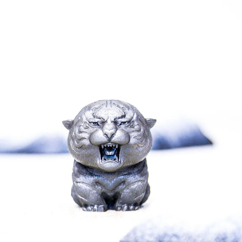 Buddha Stones ręcznie robione miniaturowe ryczące tygrysy żelazny proszek rdza odlew żywiczny dekoracja domu - image 23