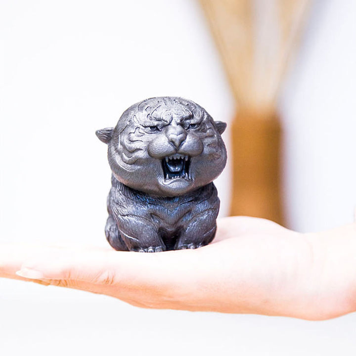 Buddha Stones ręcznie robione miniaturowe ryczące tygrysy żelazny proszek rdza odlew żywiczny dekoracja domu
