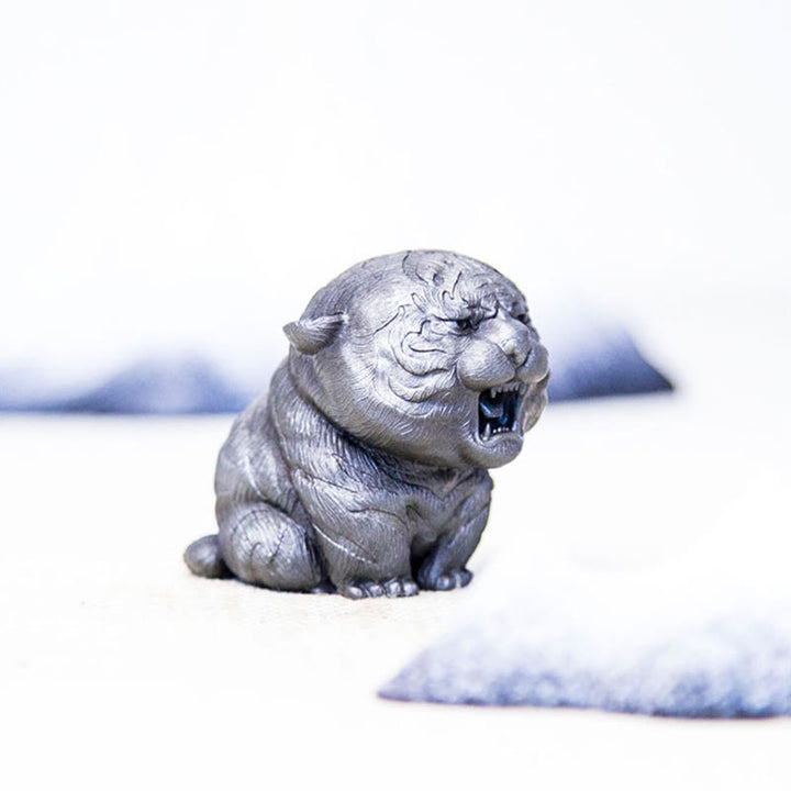 Buddha Stones ręcznie robione miniaturowe ryczące tygrysy żelazny proszek rdza odlew żywiczny dekoracja domu