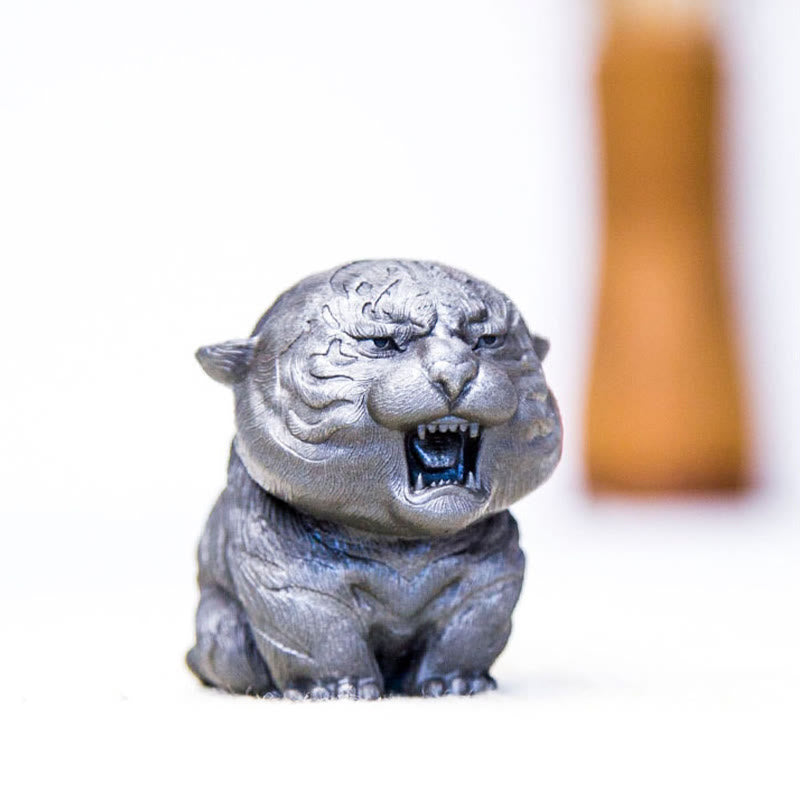 Buddha Stones ręcznie robione miniaturowe ryczące tygrysy żelazny proszek rdza odlew żywiczny dekoracja domu