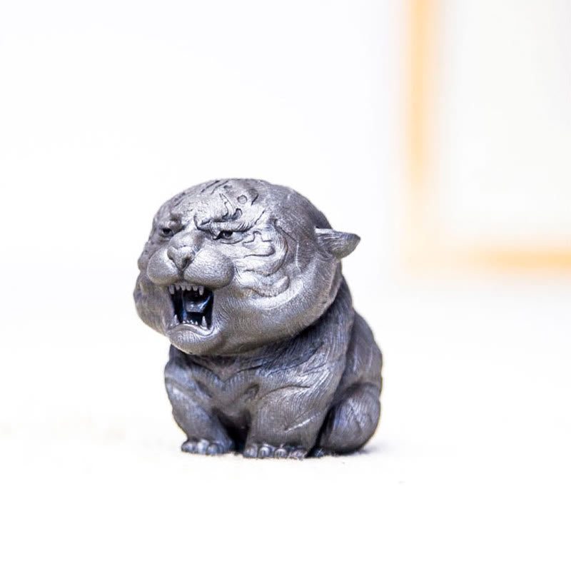 Buddha Stones ręcznie robione miniaturowe ryczące tygrysy żelazny proszek rdza odlew żywiczny dekoracja domu