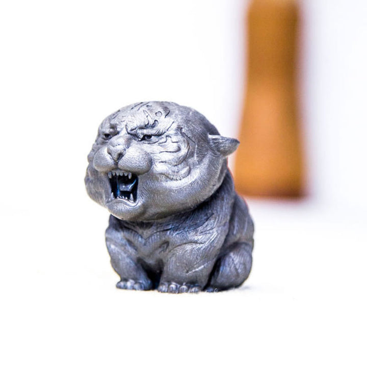 Buddha Stones ręcznie robione miniaturowe ryczące tygrysy żelazny proszek rdza odlew żywiczny dekoracja domu - image 27