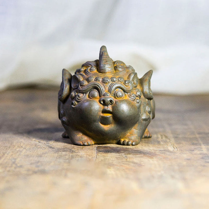 Buddha Stones Ręcznie Bogactwo PiXiu Żelazo Proszek Rdza Odlew Żywicy Statua Dekoracja Domu