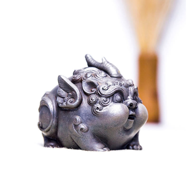 Buddha Stones Ręcznie Bogactwo PiXiu Żelazo Proszek Rdza Odlew Żywicy Statua Dekoracja Domu
