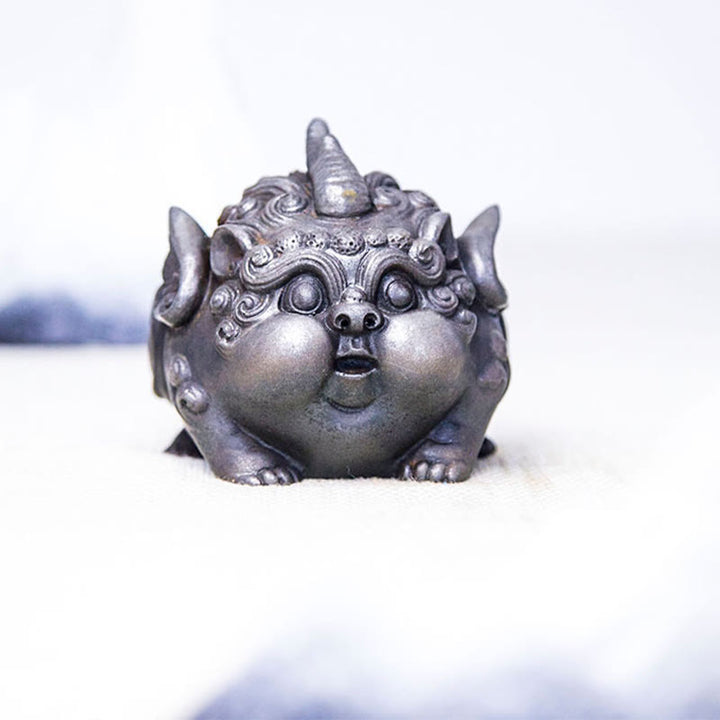 Buddha Stones Ręcznie Bogactwo PiXiu Żelazo Proszek Rdza Odlew Żywicy Statua Dekoracja Domu