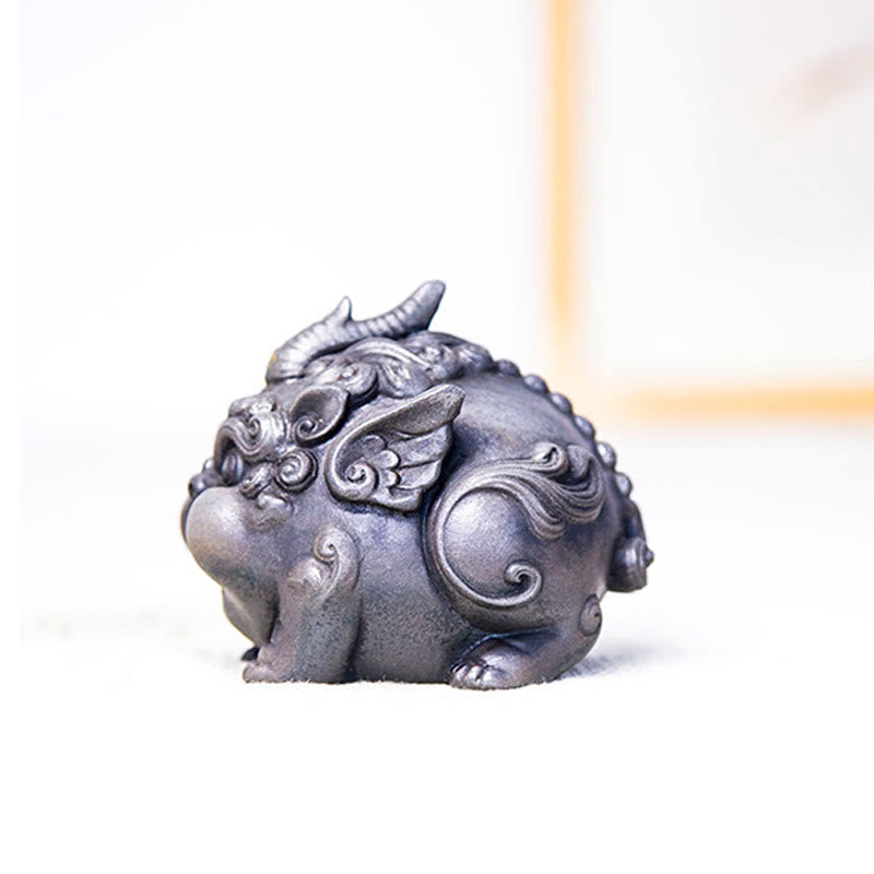Buddha Stones Ręcznie Bogactwo PiXiu Żelazo Proszek Rdza Odlew Żywicy Statua Dekoracja Domu