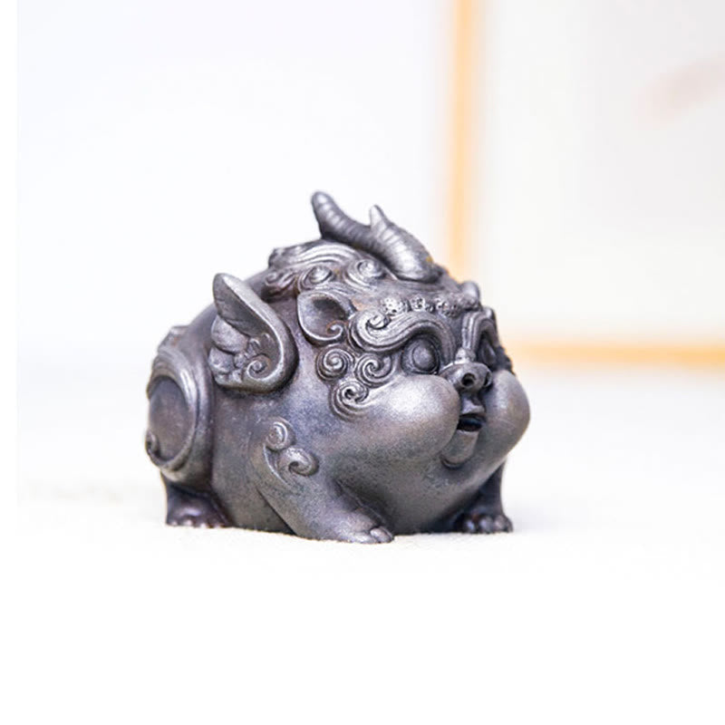 Buddha Stones Ręcznie Bogactwo PiXiu Żelazo Proszek Rdza Odlew Żywicy Statua Dekoracja Domu