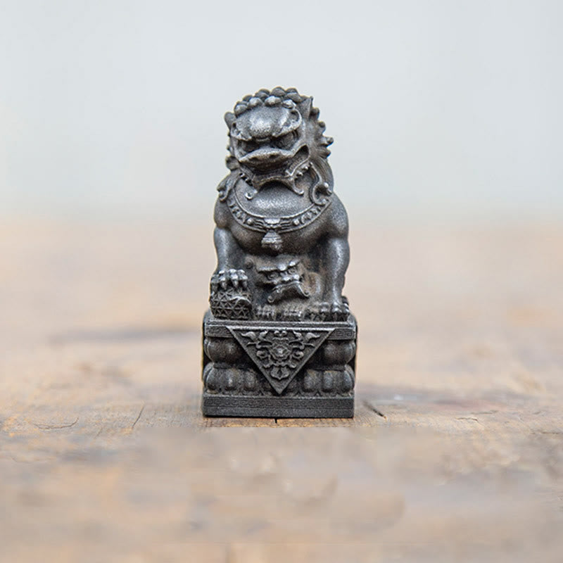 Buddha Stones Ręcznie robione Lwy Fu Foo Psy Żelazo Proszek Rdza Odlew Żywicy Statua Odpędzająca Zło Ochrona Dekoracja Domu