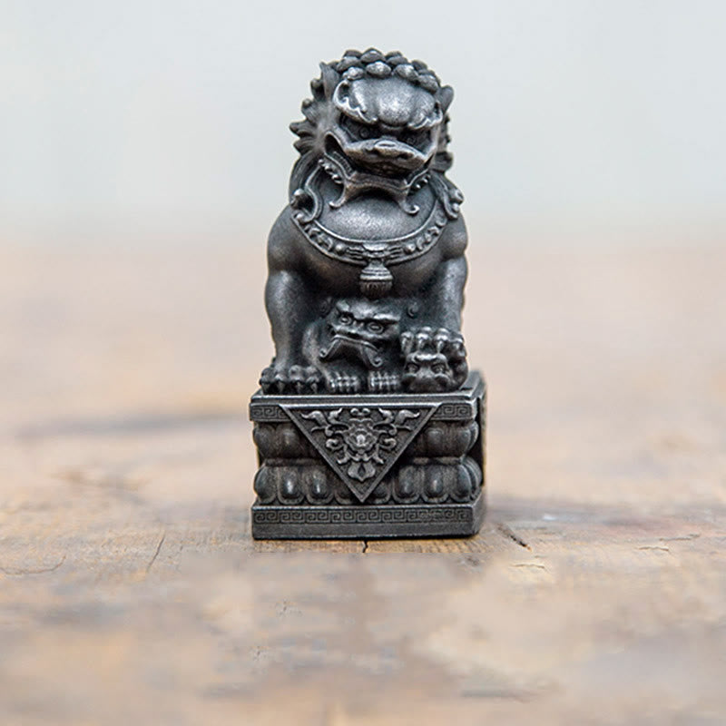 Buddha Stones Ręcznie robione Lwy Fu Foo Psy Żelazo Proszek Rdza Odlew Żywicy Statua Odpędzająca Zło Ochrona Dekoracja Domu