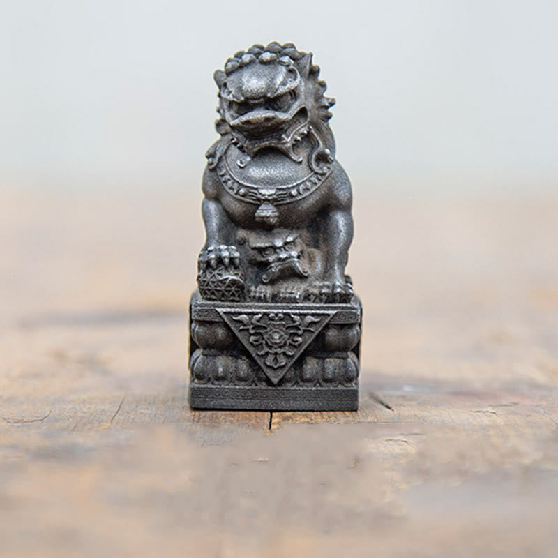Buddha Stones Ręcznie robione Lwy Fu Foo Psy Żelazo Proszek Rdza Odlew Żywicy Statua Odpędzająca Zło Ochrona Dekoracja Domu