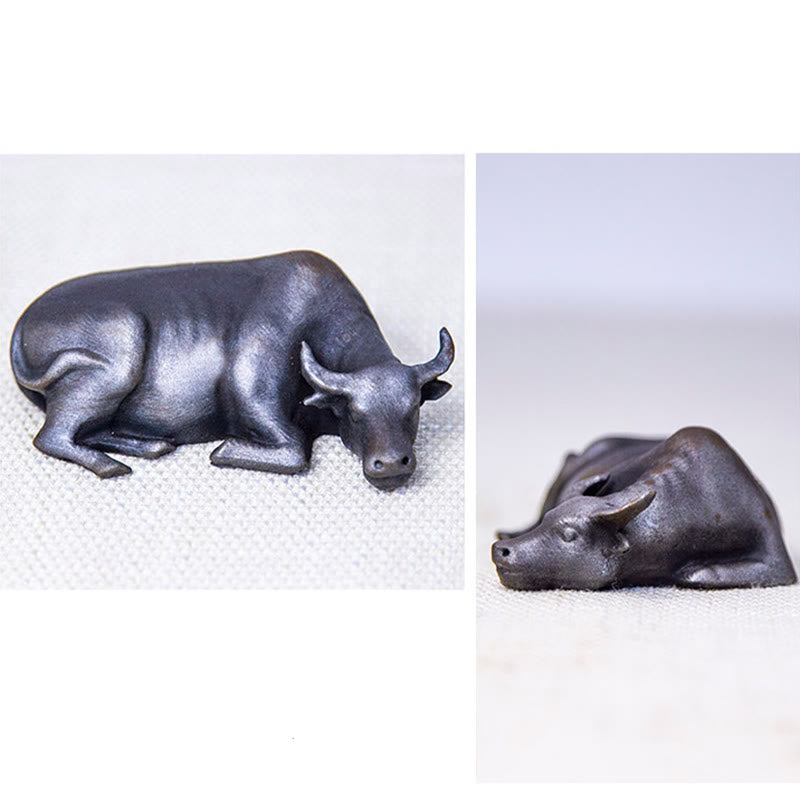 Buddha Stones Ręcznie Robione Małe Wodne Bawoły Byk Żelazo Proszek Rdza Odlew Żywicy Statua Dekoracja Domu