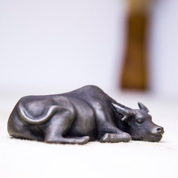 Buddha Stones Ręcznie Robione Małe Wodne Bawoły Byk Żelazo Proszek Rdza Odlew Żywicy Statua Dekoracja Domu