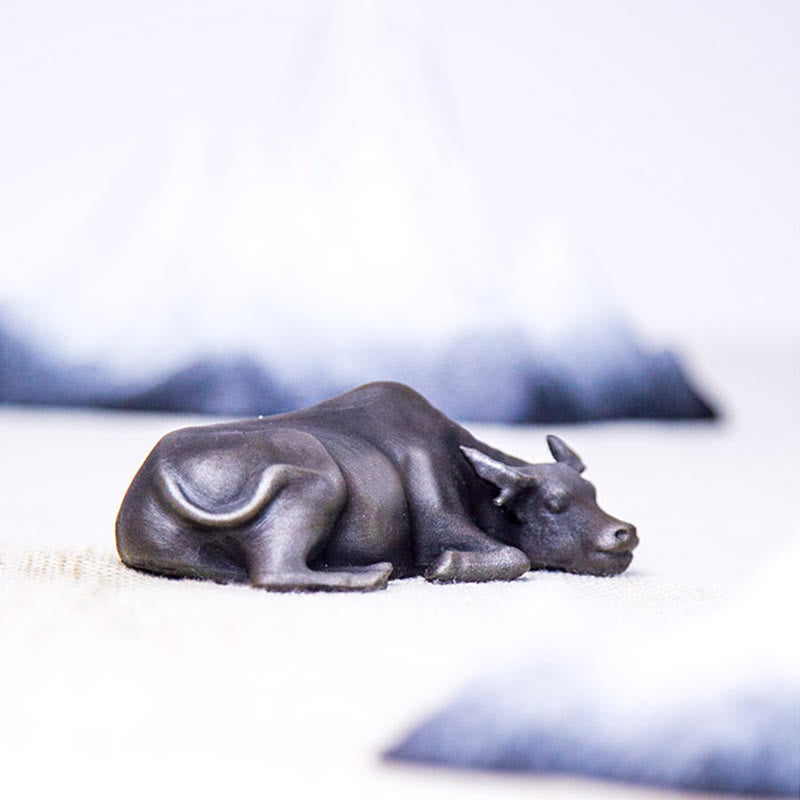 Buddha Stones Ręcznie Robione Małe Wodne Bawoły Byk Żelazo Proszek Rdza Odlew Żywicy Statua Dekoracja Domu