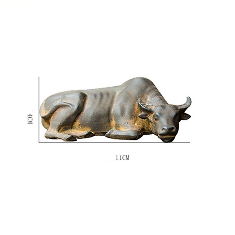 Buddha Stones Ręcznie Robione Małe Wodne Bawoły Byk Żelazo Proszek Rdza Odlew Żywicy Statua Dekoracja Domu