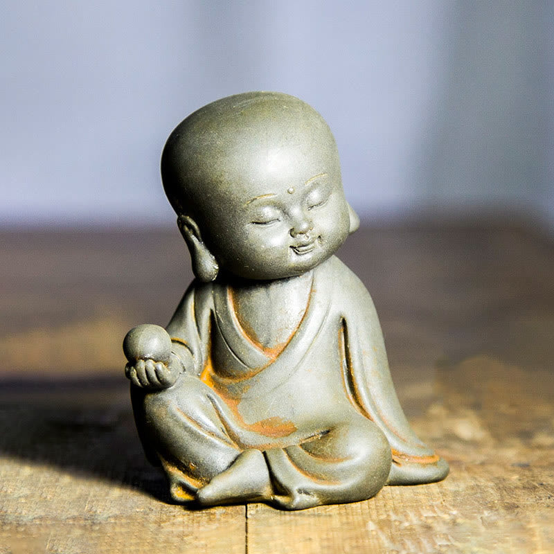 Buddha Stones ręcznie Ksitigarbha Kwan Yin Guanyin Avalokitesvara Tathagata proszek żelaza rdza obsada posąg z żywicy dekoracja wnętrz - Wersja Rust - Ksitigarbha 10,5*8,7*6,5 cm - image 1