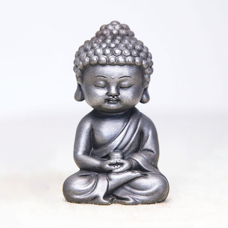 Buddha Stones ręcznie Ksitigarbha Kwan Yin Guanyin Avalokitesvara Tathagata proszek żelaza rdza obsada posąg z żywicy dekoracja wnętrz - Wersja polerowana - Tathagata 11,5*7,1*5,5 cm - image 28