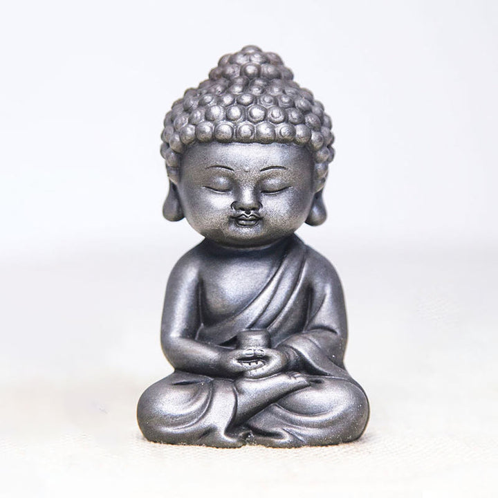 Buddha Stones ręcznie Ksitigarbha Kwan Yin Guanyin Avalokitesvara Tathagata proszek żelaza rdza obsada posąg z żywicy dekoracja wnętrz - Wersja polerowana - Tathagata 11,5*7,1*5,5 cm - image 28