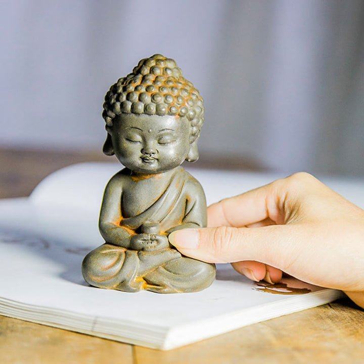 Buddha Stones ręcznie Ksitigarbha Kwan Yin Guanyin Avalokitesvara Tathagata proszek żelaza rdza obsada posąg z żywicy dekoracja wnętrz - image 14