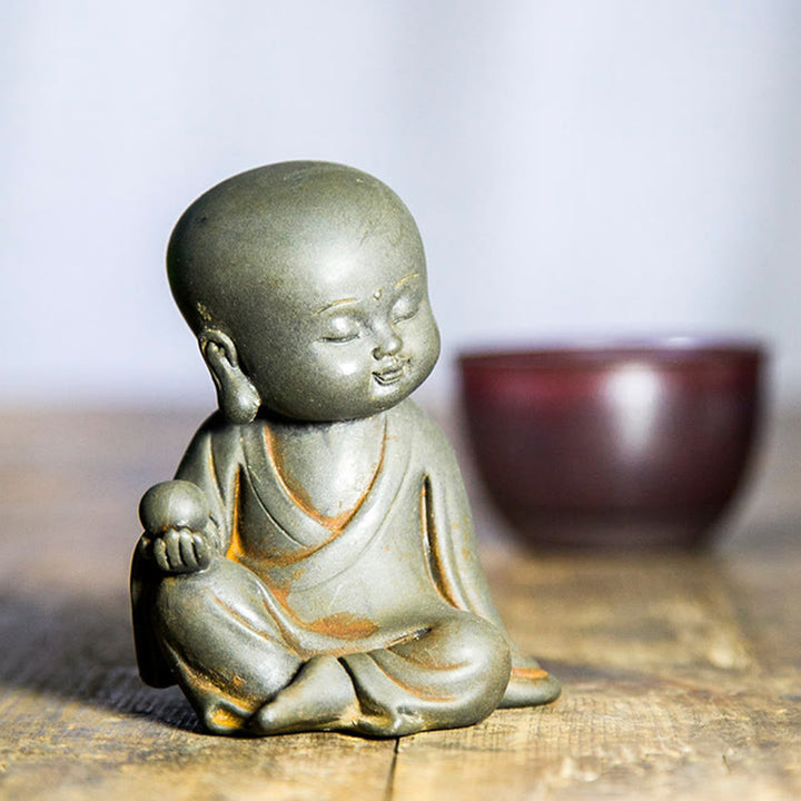 Buddha Stones ręcznie Ksitigarbha Kwan Yin Guanyin Avalokitesvara Tathagata proszek żelaza rdza obsada posąg z żywicy dekoracja wnętrz - image 3
