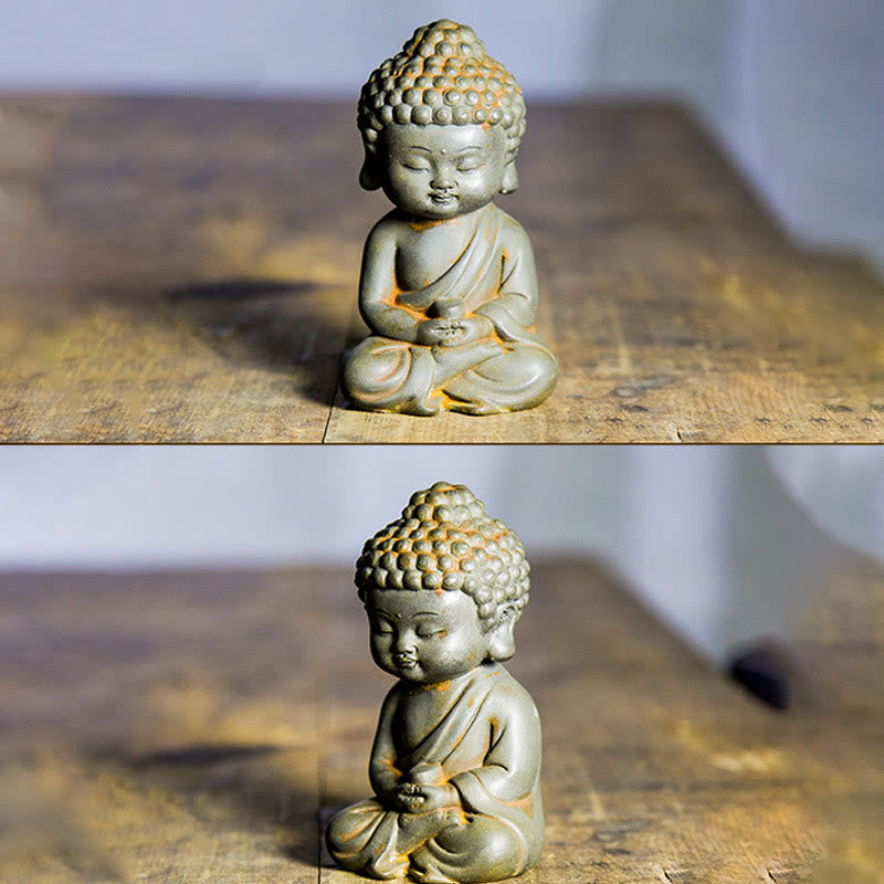 Buddha Stones ręcznie Ksitigarbha Kwan Yin Guanyin Avalokitesvara Tathagata proszek żelaza rdza obsada posąg z żywicy dekoracja wnętrz - image 17