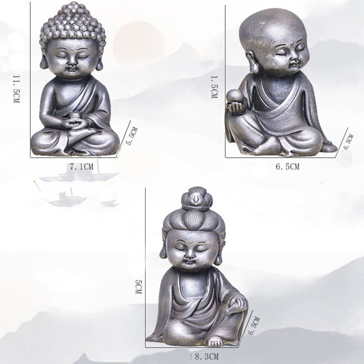 Buddha Stones ręcznie Ksitigarbha Kwan Yin Guanyin Avalokitesvara Tathagata proszek żelaza rdza obsada posąg z żywicy dekoracja wnętrz - image 38