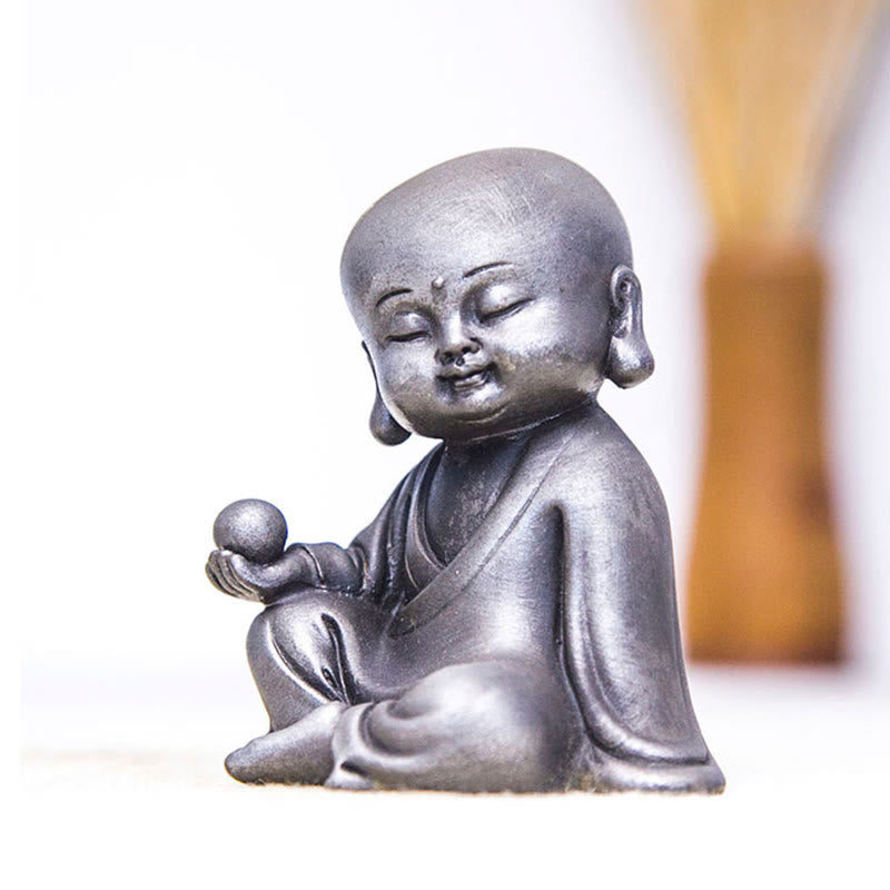 Buddha Stones ręcznie Ksitigarbha Kwan Yin Guanyin Avalokitesvara Tathagata proszek żelaza rdza obsada posąg z żywicy dekoracja wnętrz - image 22