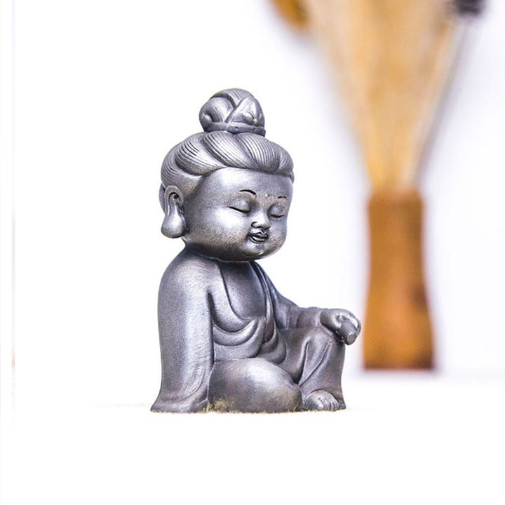 Buddha Stones ręcznie Ksitigarbha Kwan Yin Guanyin Avalokitesvara Tathagata proszek żelaza rdza obsada posąg z żywicy dekoracja wnętrz - image 25