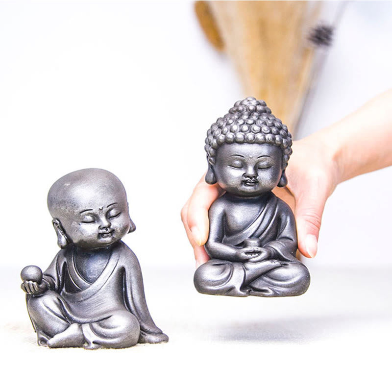 Buddha Stones ręcznie Ksitigarbha Kwan Yin Guanyin Avalokitesvara Tathagata proszek żelaza rdza obsada posąg z żywicy dekoracja wnętrz - image 37