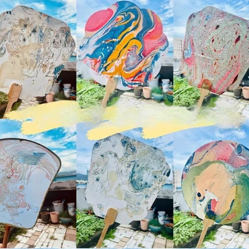 Buddha Stones DIY Chiński Lakierowany Wachlarz Pusty Malowanie Ręczny Wachlarz
