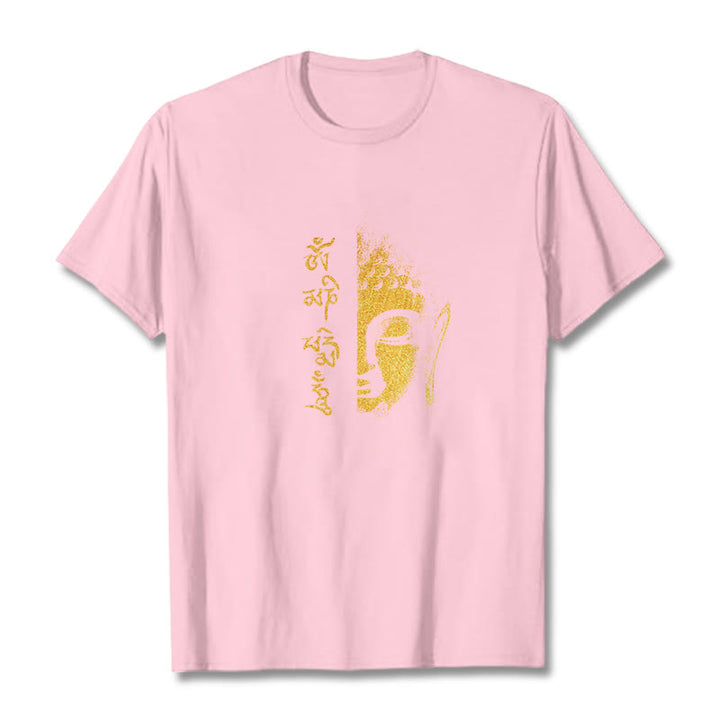 Buddha Stones koszulka ze złotym Buddą i kamieniami Buddy Om Mani Padme Hum - Jasnoróżowy - 2XL - image 18