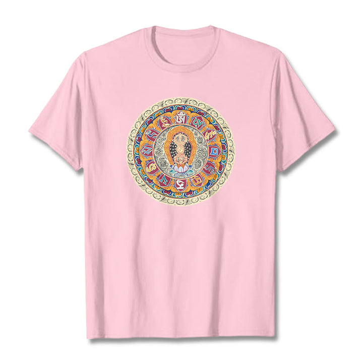 Buddha Stones Dorje Vajra Mandala Budda Bawełniana koszulka T-shirt - Jasnoróżowy - 2XL - image 17