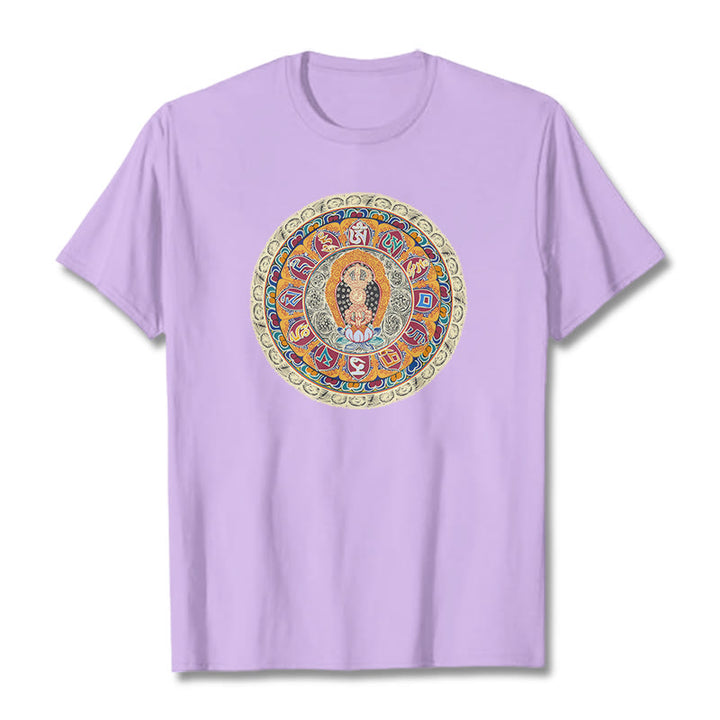 Buddha Stones Dorje Vajra Mandala Budda Bawełniana koszulka T-shirt - Śliwka - 2XL - image 14