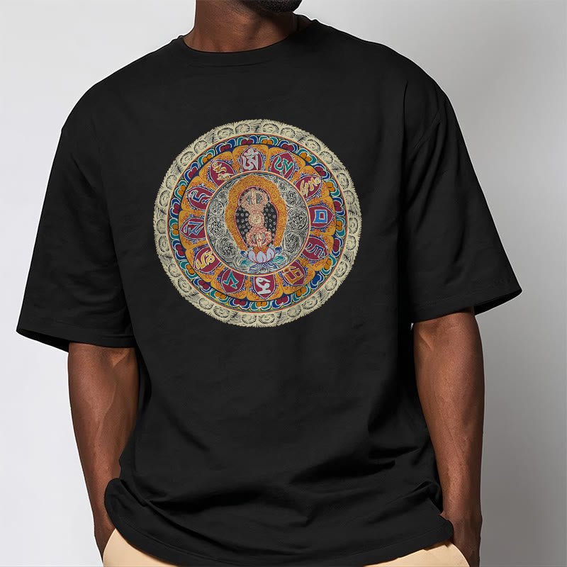 Buddha Stones Dorje Vajra Mandala Budda Bawełniana koszulka T-shirt - image 5