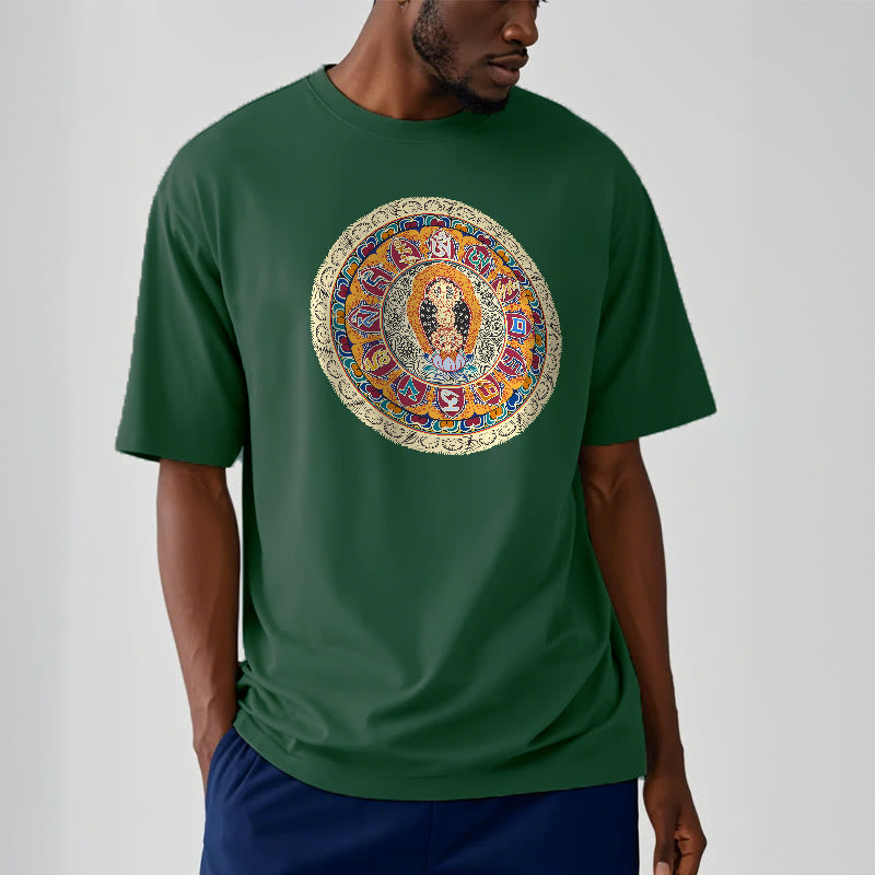 Buddha Stones Dorje Vajra Mandala Budda Bawełniana koszulka T-shirt - image 7