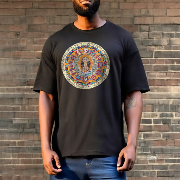Buddha Stones Dorje Vajra Mandala Budda Bawełniana koszulka T-shirt - image 4