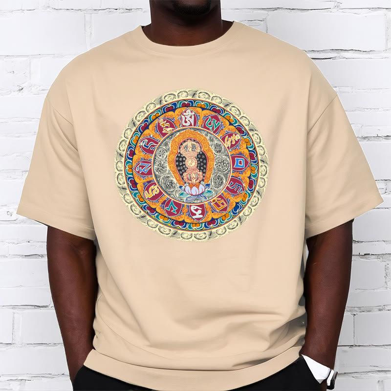 Buddha Stones Dorje Vajra Mandala Budda Bawełniana koszulka T-shirt - image 1