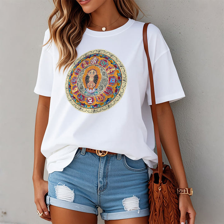 Buddha Stones Dorje Vajra Mandala Budda Bawełniana koszulka T-shirt - image 10