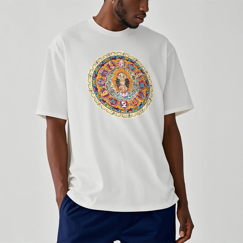 Buddha Stones Dorje Vajra Mandala Budda Bawełniana koszulka T-shirt - image 11