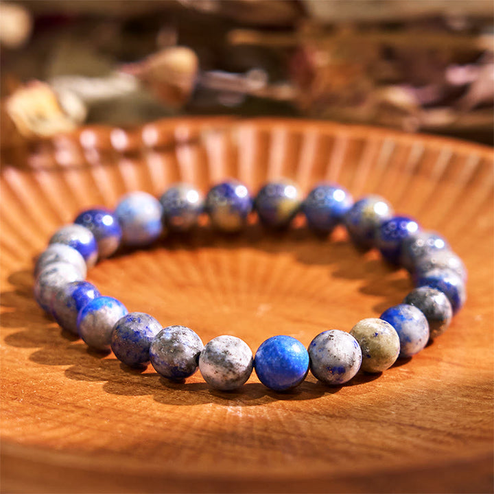 Bransoletka uspokajająca z kamieniem Buddy, różnymi kryształami, malachitem, lazurytem, ​​lapis lazuli i hemimorfitem - Lazuryt (obwód nadgarstka: 14-16 cm) - image 6